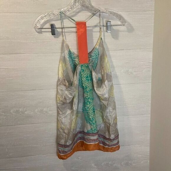 Aryn K. Women's Spaghetti‎ Straps Silk Medallion Print Cami Top - Picture 4 of 7